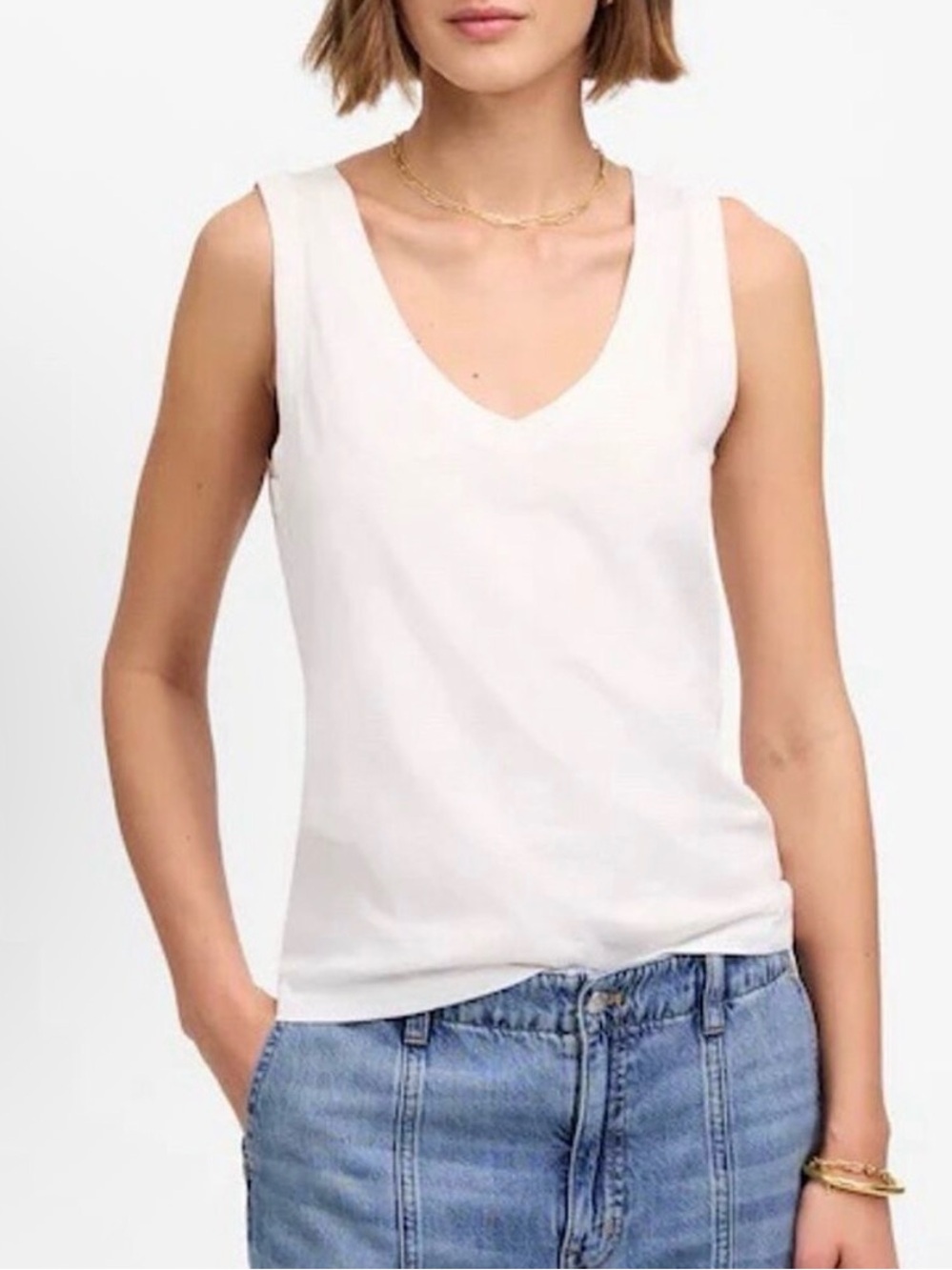 Madewell Slub Relaxed V-Neck Tank | Size XS